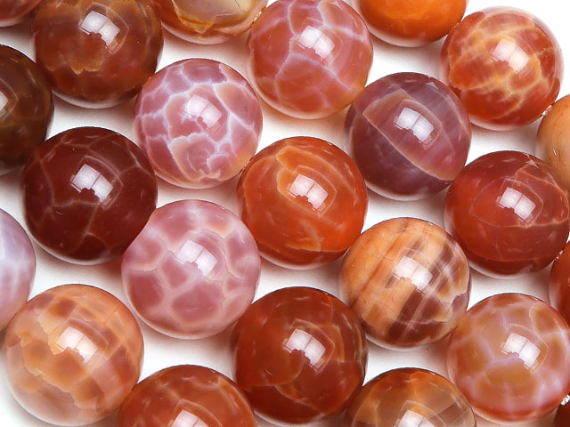 ファイアーアゲート 丸玉 10mm【1連販売】▽ ファイヤーアゲート メノウ アゲット 炎瑪瑙 Agate ラウンド 丸ビーズ 連売り 天然石 ビーズ パワーストーン パーツ アクセサリー 素材 材料