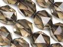 スモーキークォーツ トライアングル 20面カット 14mm【1連販売】▽ 煙水晶 Smoky quartz ラウンドカット 連売り 天然石 ビーズ パワーストー...