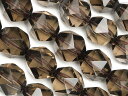 スモーキークォーツ トライアングル 20面カット 10mm【1連販売】▽ 煙水晶 Smoky quartz ラウンドカット 連売り 天然石 ビーズ パワーストー...