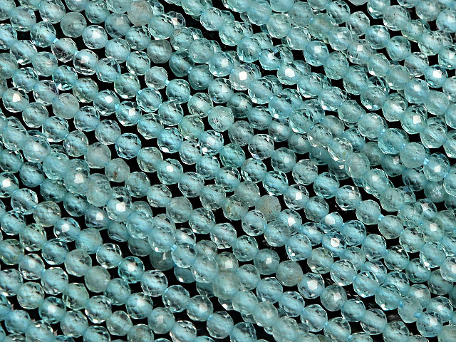 アパタイト 面カット 丸玉 2mm［プレミアムカット］▽ 燐灰石 Apatite ラウンドカット 極小 連売り 天然石 ビーズ パワーストーン パーツ アクセサリー 素材 材料