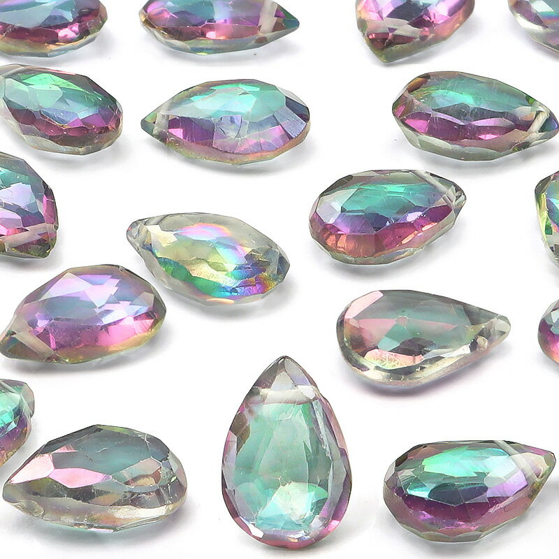 【粒販売】ブラジル産 ミスティックトパーズ ペアシェイプカット 9mm【4粒販売】▽ トパーズ レインボートパーズ Topaz 11月の誕生石 しずく 雫 粒売...