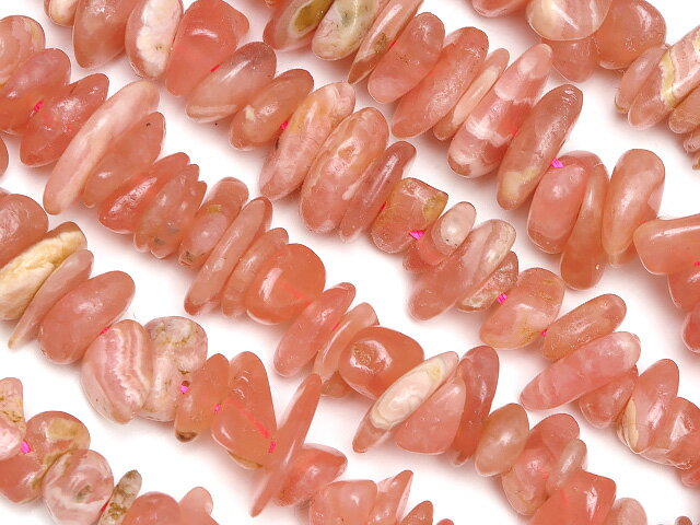 アルゼンチン産 インカローズ チップ 4～11mm▽ ロードクロサイト 菱マンガン鉱 Incarose Rhodochrosite さざれ 連売り 天然石 ビーズ パワーストーン パーツ アクセサリー 素材 材料