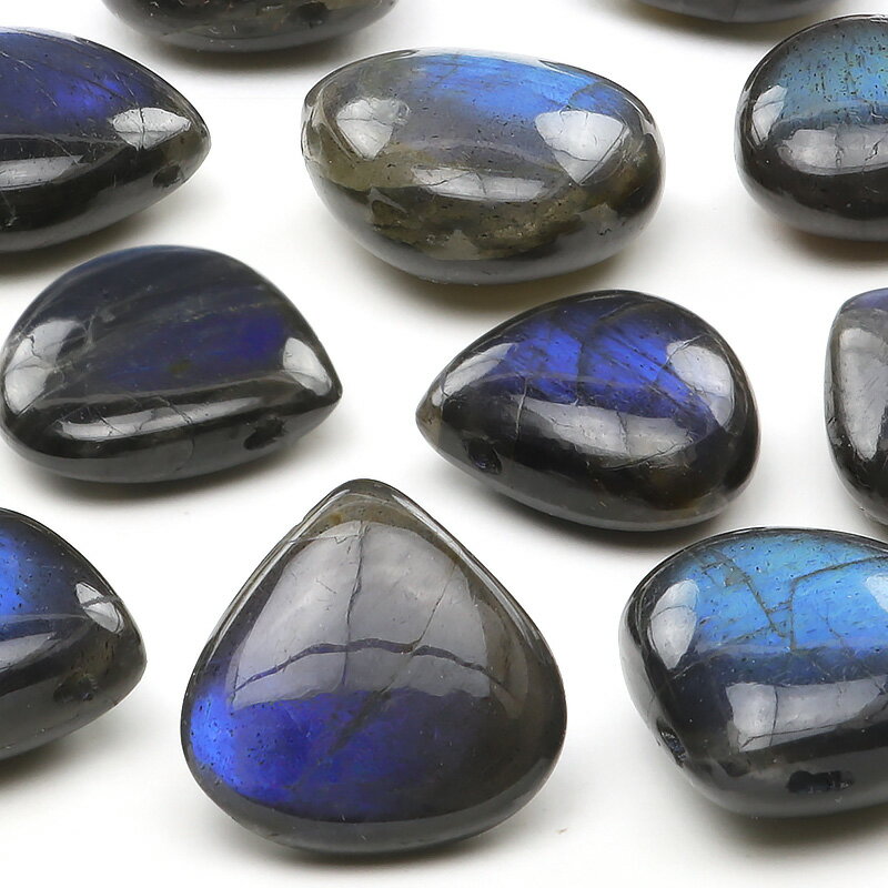 【粒販売】マダガスカル産 ブラックラブラドライト マロン 11〜12mm【3粒販売】▽ ラブラドレッセンス 曹灰長石 Labradorite しずく 雫 粒売り...