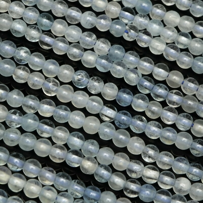 アクアマリン 丸玉 3mm【1連販売】▽ アクワマリン 藍玉 緑柱石 Aquamarine 3月の誕生石 ラウンド 丸ビーズ 極小ビース 連売り 天然石 ビーズ...