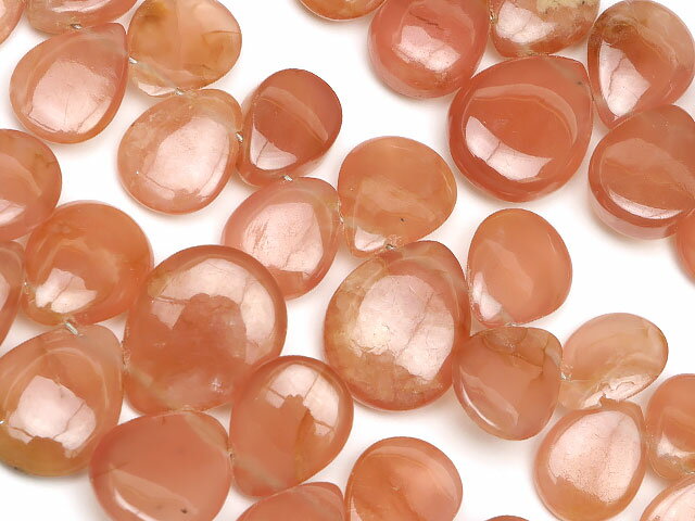 ペルー産 インカローズ ペアシェイプ 4～11mm【1連販売】▽ ロードクロサイト 菱マンガン鉱 Incarose Rhodochrosite しずく 雫 連売り 天然石 ビーズ パワーストーン パーツ アクセサリー 素材 材料