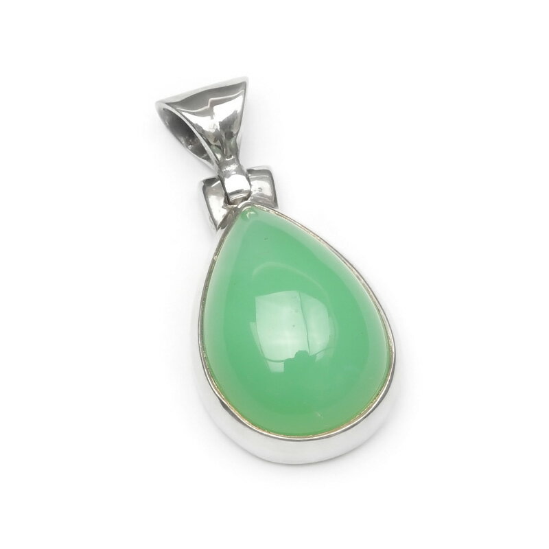 クリソプレーズ ペンダントトップ No.8【1点もの】▽ オーストラリア翡翠 緑玉髄 Chrysoprase ペンダント シルバー 天然石 ビーズ パワーストー...