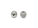 メタルパーツ キュービックジルコニア シルバーカラー ビーズ 丸玉 6mm【1コ販売】▽ パーツ ハンドメイドパーツ アクセサリー クラフト 手芸 素材 材料 金具
