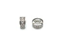 メタルパーツ キュービックジルコニア シルバーカラー ロンデル 6×3mm No.2【2コ販売】▽ パーツ ビーズ ハンドメイドパーツ アクセサリー クラフト ...