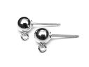 SILVER925 ポストピアス カン付 5mm【1ペア販売】▽ シルバー925 パーツ アクセサリー クラフト 金具 USA製 925銀 スターリングシルバー...