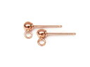 14KGF ピンクゴールドカラー ポストピアス カン付 3mm【1ペア販売】▽ パーツ アクセサリー クラフト 金具 USA製 14Kゴールドフィルド 14金ゴ...
