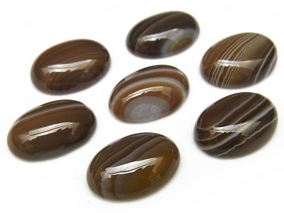 【粒販売】ブラウンストライプアゲート カボション 14×10mm【1コ販売】▽ バンデットアゲート メノウ アゲット 瑪瑙 Agate ルース 粒売り 天然石 ...