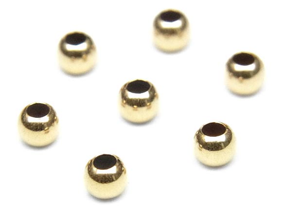 14KGF ビーズ 丸玉 2mm【10コ販売】▽ パーツ アクセサリー クラフト 金具 USA製 14Kゴールドフィルド 14金ゴールドフィルド 14K Gold Filled