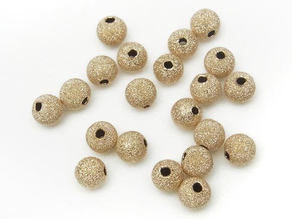 14KGF ビーズ 丸玉 4mm［スターダスト］【4コ販売】▽ パーツ アクセサリー クラフト 金具 USA製 14Kゴールドフィルド 14金ゴールドフィルド 14K Gold Filled 2