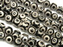 三眼天珠 丸玉 6mm No.1▽ ジービーズ アゲート メノウ アゲット 瑪瑙 Agate ラウンド 丸ビーズ 連売り 天然石 ビーズ パワーストーン パーツ...