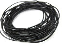 レザーコード(牛革ひも) ブラック 1mm【3m販売】▽ 革ひも 革紐 本革 丸紐 パーツ ハンドメイド アクセサリー クラフト 手芸 素材 材料
