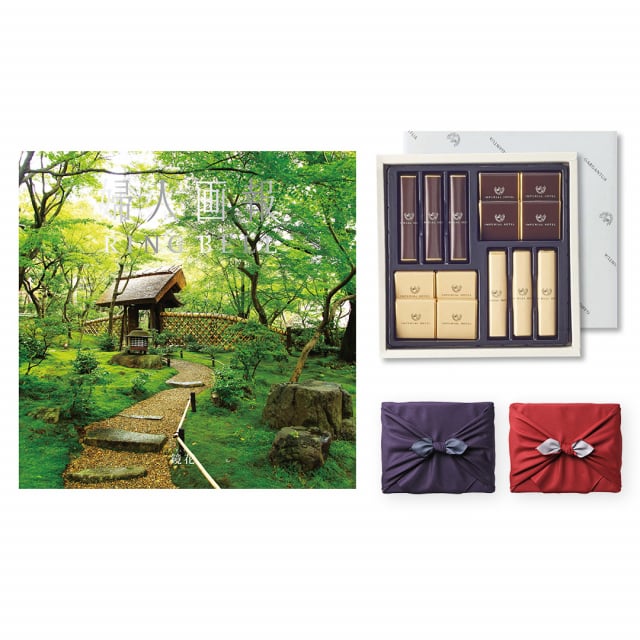 婦人画報 カタログギフト 〔鏡花(きょうか)コース〕+帝国ホテル チョコレート(TA-20BE)セット【風呂敷..