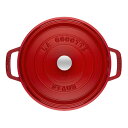 STAUB ストウブ ピコ ココット ラウンド 20cm チェリー 送料無料 お返し ホーロー 両手鍋 カラー 調理器具 のし可 母の日 おしゃれ かわいい なべ 鍋 贈り物 誕生日プレゼント 母 妻 結婚祝い 鋳物 キッチン用品 プレゼント 赤 レッド ギフト セット