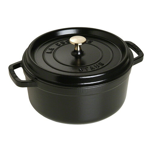 STAUB ストウブ ピコ ココット ラウンド 24cm ブラック 送料無料 お返し ホーロー 両手鍋 カラー 調理器具 のし可 母の日 おしゃれ かわいい なべ 鍋 贈り物 誕生日プレゼント 母 妻 結婚祝い 鋳物 キッチン用品 プレゼント 黒 ギフトセット アメリカ