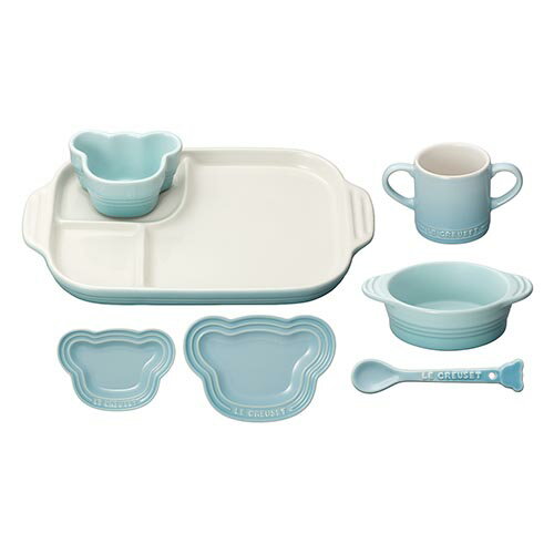 LE CREUSET ル・クルーゼ ベビー・テーブルウェア・セット パステルブルー ギフトセット プレゼント ウエア メンズウエア メンズウェア レディースウエ...
