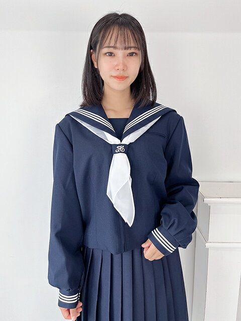 A体 B体 スクールパール 前開 かぶり 秋冬セーラー服 制服 wcs-304 長袖セーラー 上着のみ スクールパール No.0130-021 レディース 前開き かぶり ウール混合 JC JK 学校 通学 女の子 かわいい 胸ポケット付き 刺繡入り ポリエステル ウール メーカー製 コスチューム 3