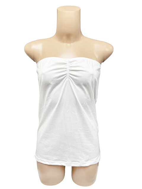 M 4L wbb-238 チューブトップ ロング丈 レディース ホワイト 女性用下着 インナー 普通サイズ 大きめサイズ