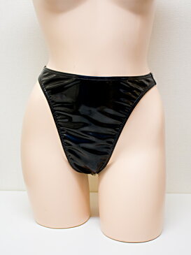 wbb-8356 エナメル Tバック ハイレグ ショーツ レディース M LL ブラック 無地 女性用下着 インナー パンツ