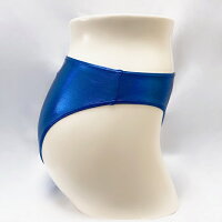 wbb-5855メタリックハイレグショーツレディースMLLメタリックブルー無地女性用下着インナーパンツ単品