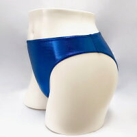 wbb-5855メタリックハイレグショーツレディースMLLメタリックブルー無地女性用下着インナーパンツ単品