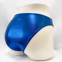 wbb-5855メタリックハイレグショーツレディースMLLメタリックブルー無地女性用下着インナーパンツ単品