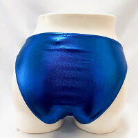 wbb-5855メタリックハイレグショーツレディースMLLメタリックブルー無地女性用下着インナーパンツ単品