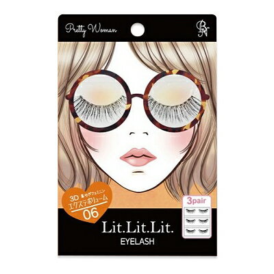 Lit.Lit.Lit アイラッシュ EYELASH 02 It Girl 3D 愛されキュート たれ目風 つけまつげ 3ペア エクステ風 立体感 マ…