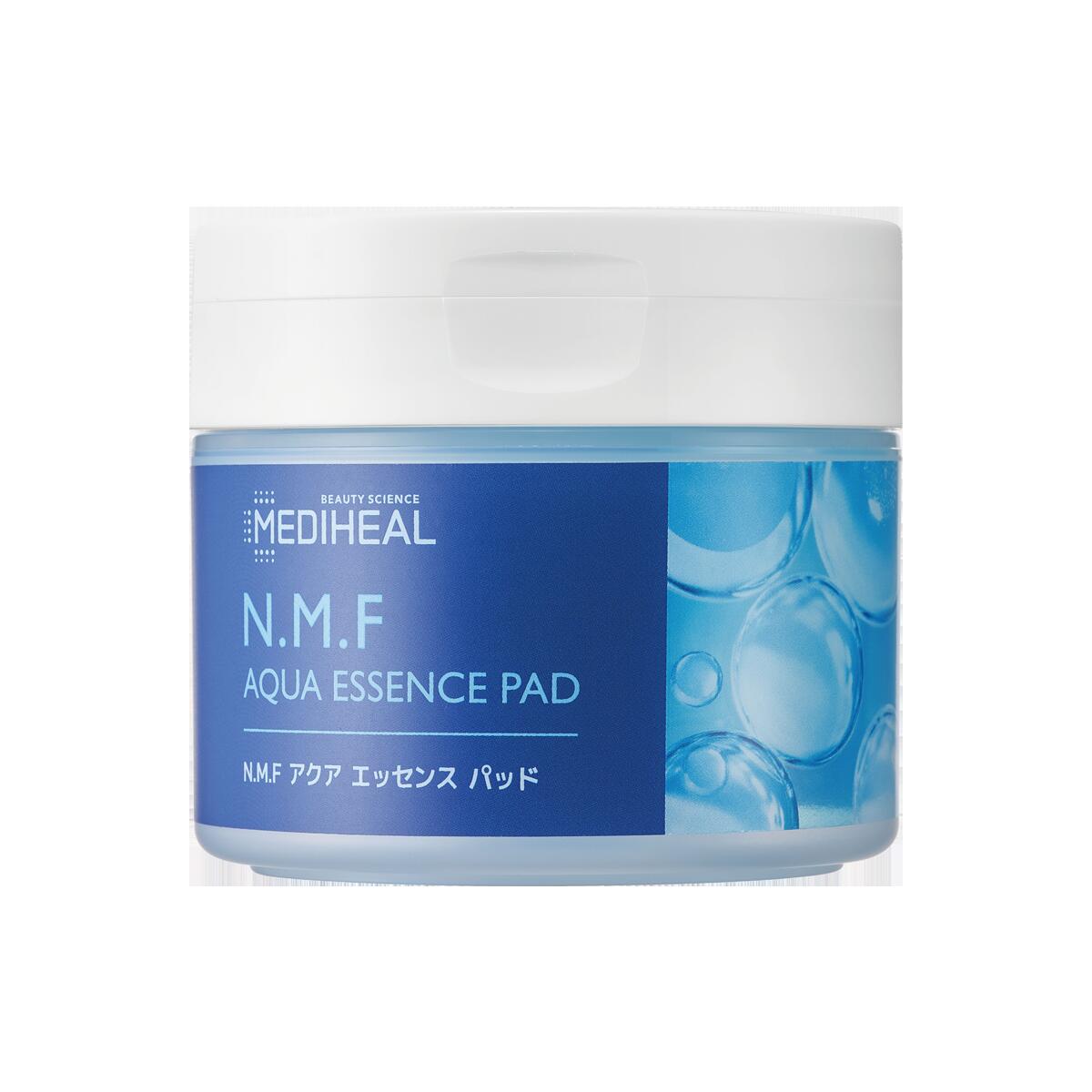 メディヒール MEDIHEAL N.M.F アクア エッセンス パッド 50枚入 エッセンス130mL N.M.F AQUA ESSENCE PAD 高保湿ケア デュアルパッド 毛穴ケア 無添加 肌キメ 海洋深層水 ヒアルロン酸 セラミドNP 高保湿美容液 ふきとり 韓国コスメ あす楽対応