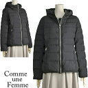 ダウン ジャケット レディース ストレッチ Comme une Femme フード 黒 ブラック しなやか おしゃれ 上質 コート【40代 50代 ファッション...