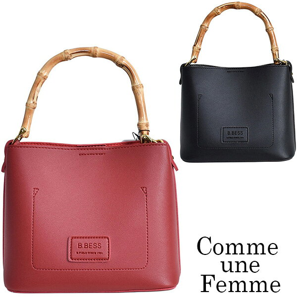 ハンド バッグ レディース ミニ 合皮 小さめ レッド ブラック 黒 Comme une…