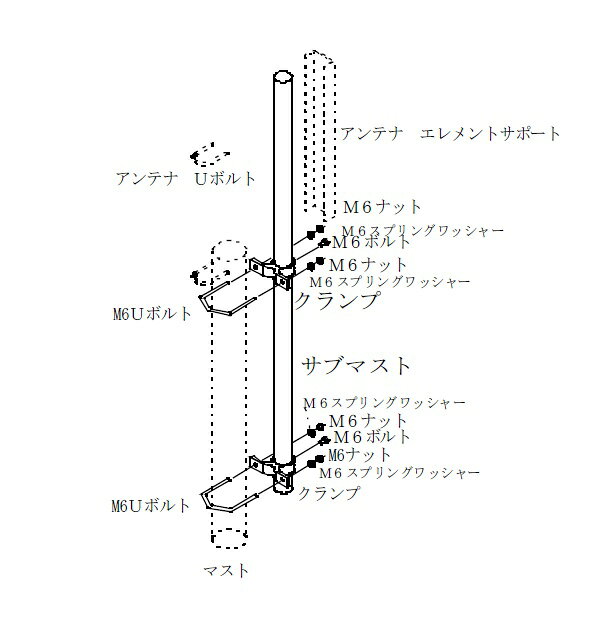 38〜60φ用マストアダプター バーチカル