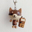 しばいぬと無線機ストラップ 動物と無線機 寄せ木ストラップシリーズ【ゆ】