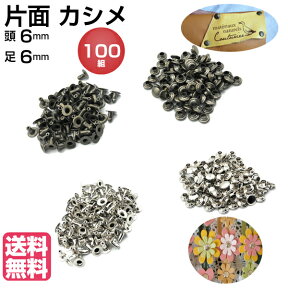 カシメ かしめ 小 片面 カシメ金具 手芸 クラフト 飾りカシメ レザークラフト 革材料 片面カシメ 金具 かしめ 金具 ハンドメイド アンティークゴールド 金古美 メタルパーツ カシメ打ち具 100組