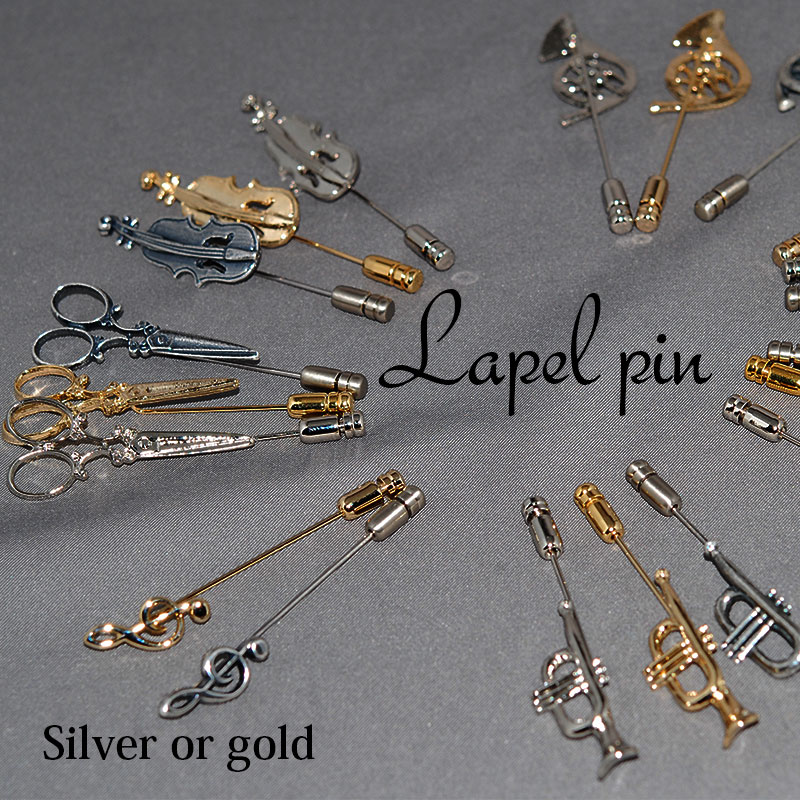 ラペルピン 音楽 楽器 モチーフメンズ タイニーピン ブローチ シルバー ゴールド こだわりの日本製 ギフト プレゼント 就職祝 誕生日 昇進祝い バレンタイン...