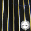 【3点以上で半額クーポン☆7日9:59まで】シルク 生地 はぎれ 織り おしゃれ 正絹 日本製【50X50cm】ブラック系×マスタード 黒 ストライプ ハンドメ...