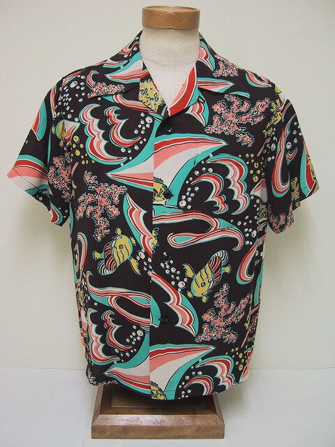 SUN SURF[サンサーフ] アロハシャツ CORAL UNDERWATER (BLACK)