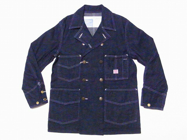 HEADLIGHT[ヘッドライト] カバーオール HD15002 デニム ダブルブレストコート 9.5oz. SPECIAL WEAVE DENIM DOUBLE BREASTED COAT (ネイビー/ONE-WASH) 送料無料 代引き手数料無料