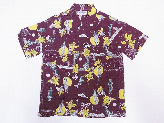 SUN SURF[サンサーフ] アロハシャツ SS38416 スペシャルエディション MOONLIGHT HULA 洋柄 (ブラウン) 送料無料 代引き手数料無料 【RCP】