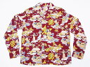 SUN SURF[サンサーフ] 長袖アロハシャツ SS28015 LUAU L/S RAYON HAWAIIAN SHIRT (ワイン) 送料無料 代引き手数料無料 【RCP】