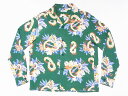 SUN SURF[サンサーフ] 長袖アロハシャツ SS28555 MACINTOSH UKULELE L/S RAYON HAWAIIAN SHIRT (グリーン) 送料無料 代引き手数料無料 【RCP】