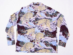 SUN SURF[󥵡] Ĺµϥ SS29004 FIGHTING TIGER Ĺµ L/S RAYON HAWAIIAN SHIRT    (磻) ̵ ̵