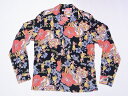 SUN SURF[サンサーフ] 長袖アロハシャツ SS29203 LOVELY HULA HANDS 長袖アロハ L/S RAYON HAWAIIAN SHIRT (ブラック) 送料無料 代引き手数料無料