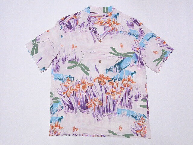 SUN SURF[サンサーフ] アロハシャツ SS39218 IRIS ＆ DRAGONFLY 花菖蒲 トンボ 和柄 (グリーン) 送料無料 代引き手数料無料