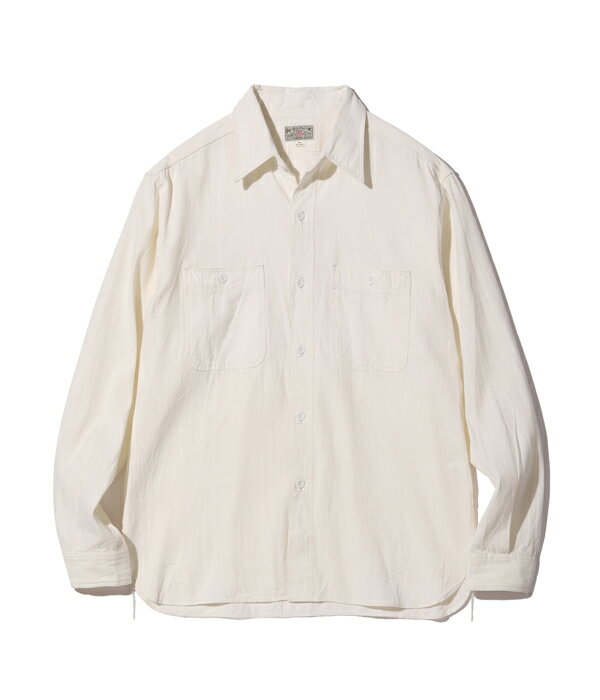 Buzz Rickson's シャンブレーシャツ BR25996 長袖 WHITE CHAMBRAY WORK SHIRT 白シャンブレー (オフホワイト)