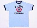 Buzz Rickson's[バズリクソンズ] Tシャツ リンガー U.S.NAVY VF-41 BLACK ACES BR76576 (L.BLUE)