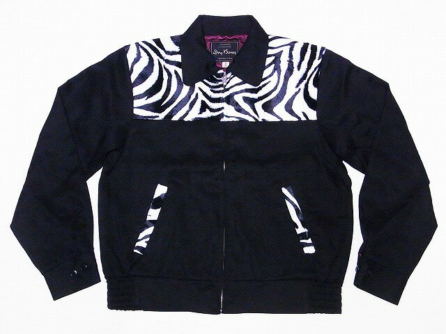 楽天American Clothing CreamDry Bones[ドライボーンズ] ギャバジンジャケット DJ-1012 ゼブラ柄 ZEBRA Animal 2 Tone Sport Jacket スポーツジャケット （ゼブラ×ブラック） 送料無料 代引き手数料無料